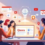 Person using a laptop to browse Quora, representing digital marketing and audience engagement strategies.